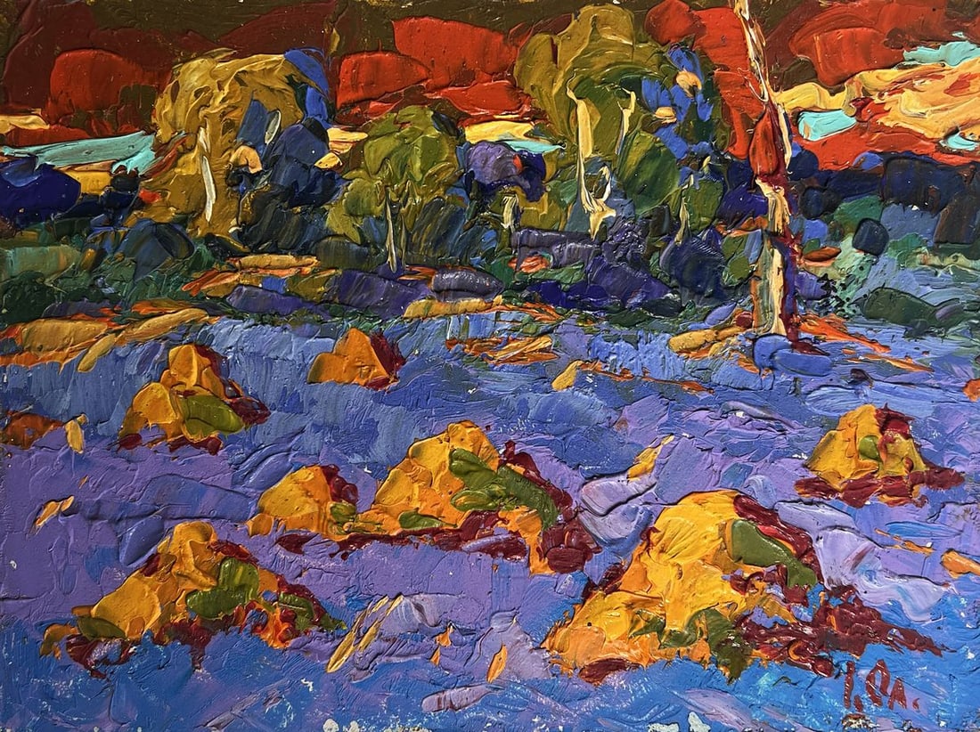 Oil painting Warm crimson evening Alex Kalenyuk - 3