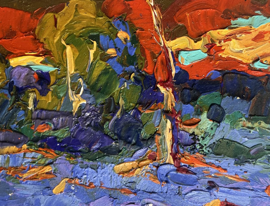 Oil painting Warm crimson evening Alex Kalenyuk - 4