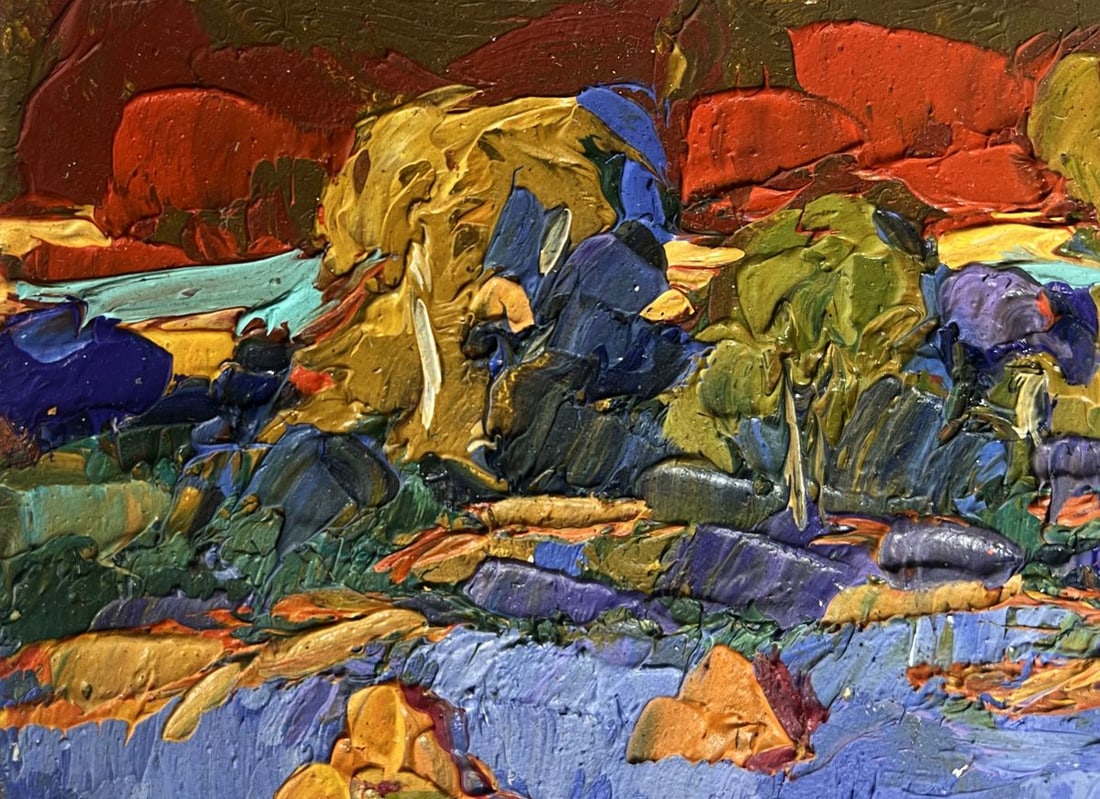 Oil painting Warm crimson evening Alex Kalenyuk - 5