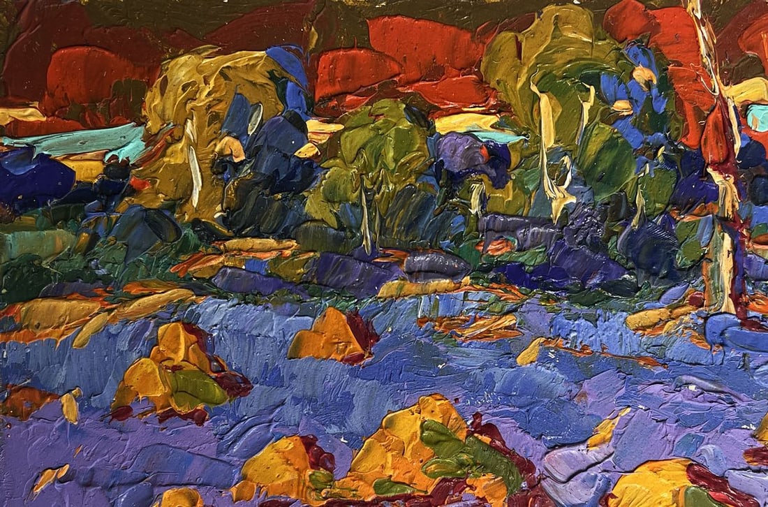 Oil painting Warm crimson evening Alex Kalenyuk - 7