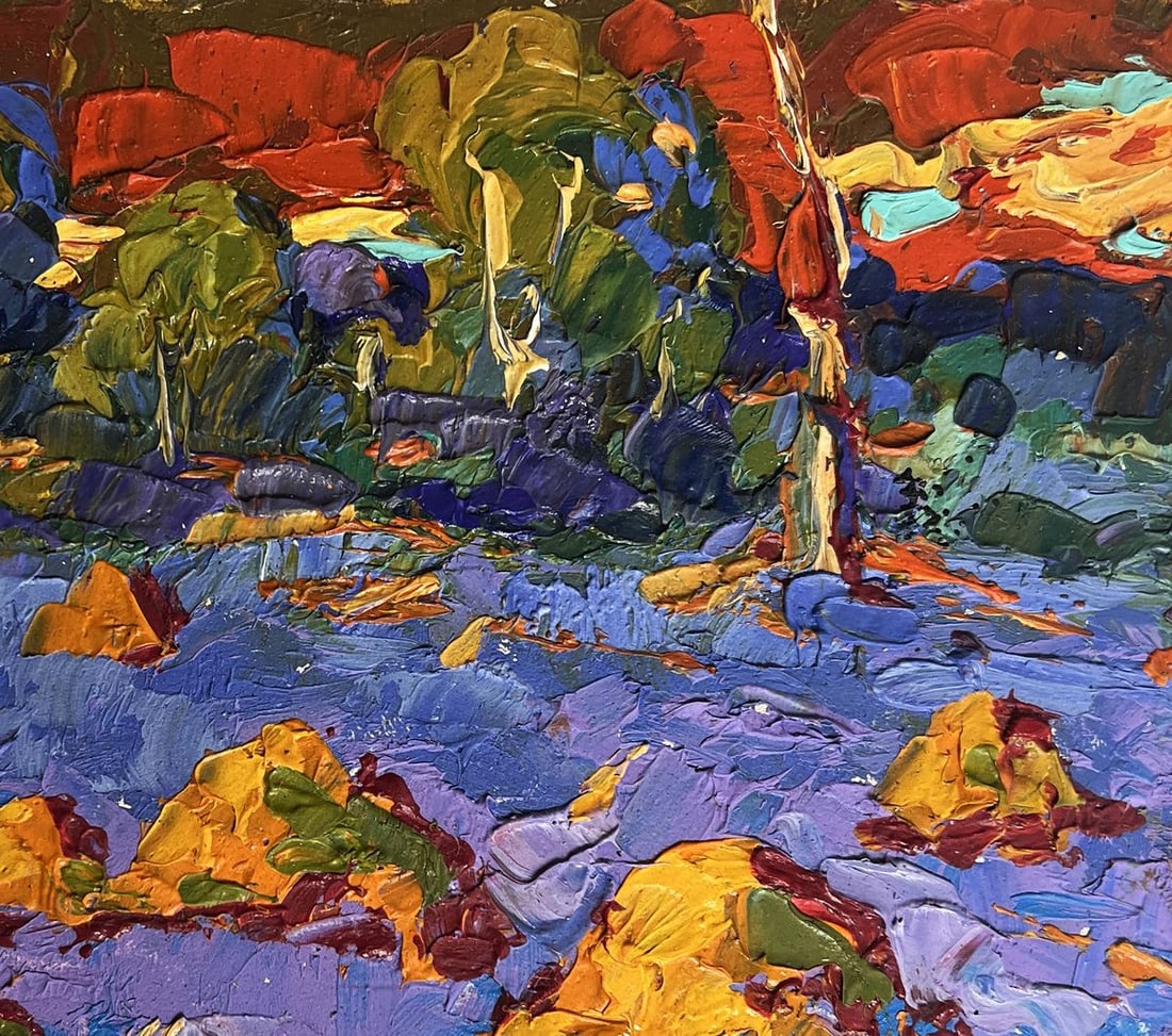 Oil painting Warm crimson evening Alex Kalenyuk - 8