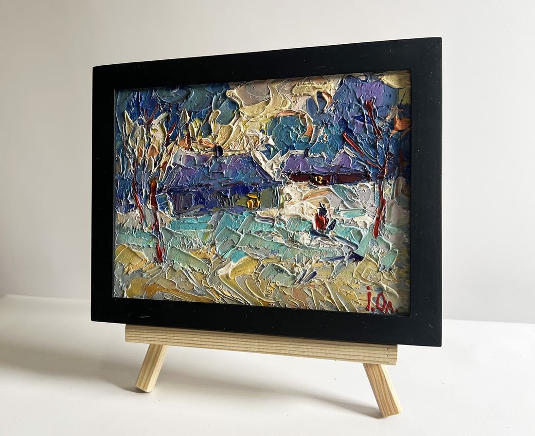 Oil painting Evening on the edge of the village Alex Kalenyuk - 2