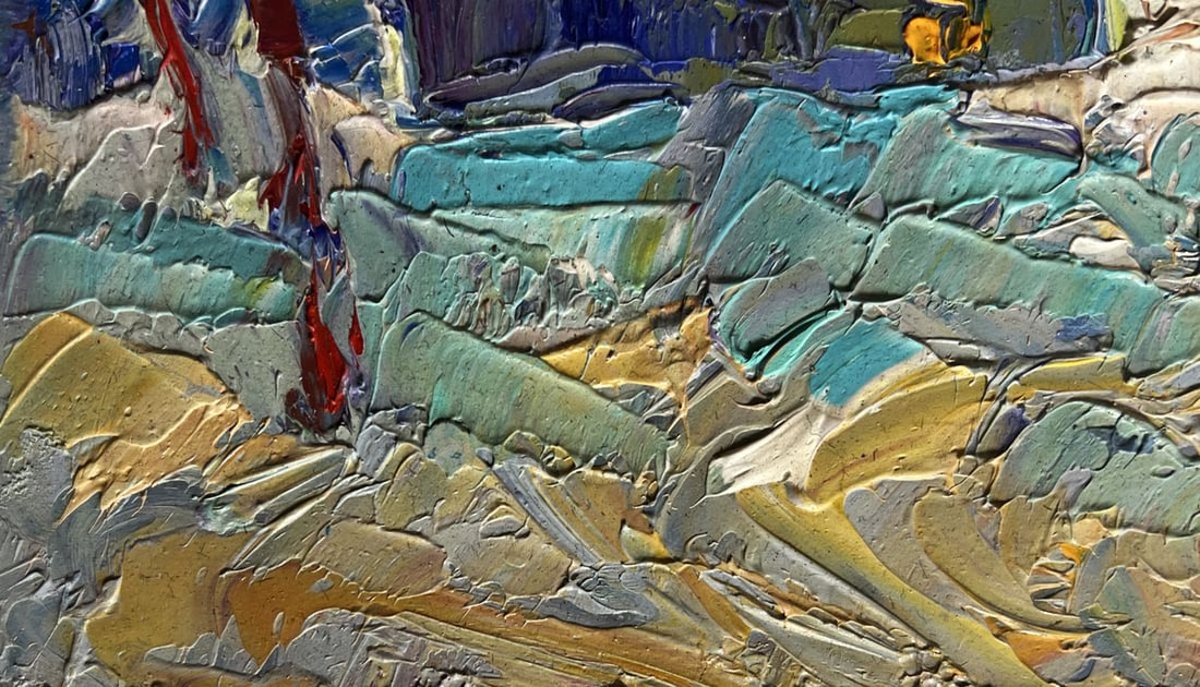 Oil painting Evening on the edge of the village Alex Kalenyuk - 6