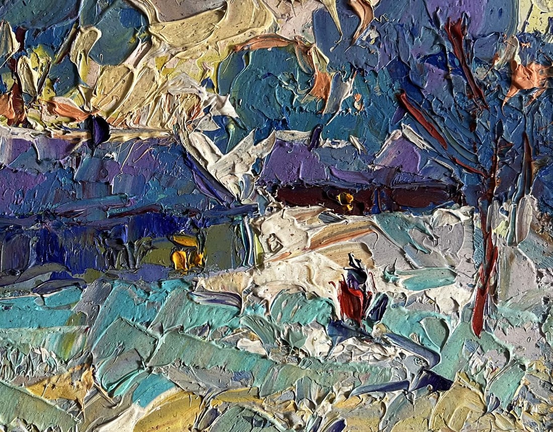 Oil painting Evening on the edge of the village Alex Kalenyuk - 8
