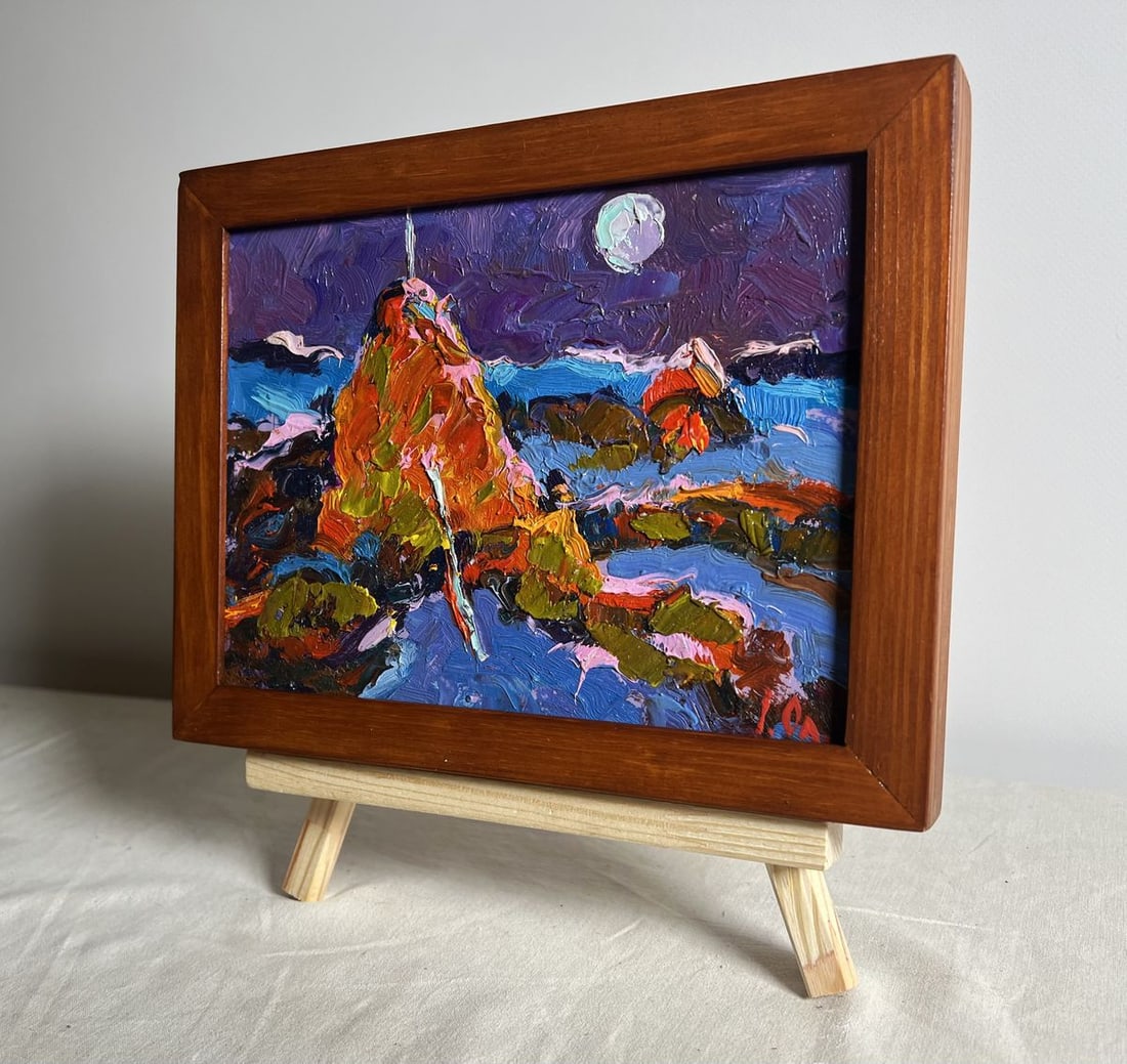 Oil painting Moonlit Night in the Field Alex Kalenyuk - 2