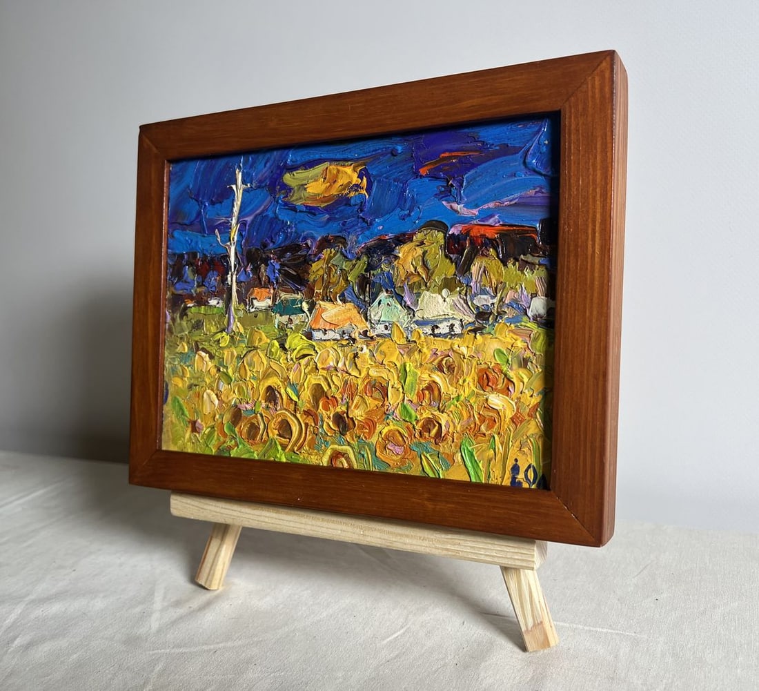 Oil painting Village fields Alex Kalenyuk - 2