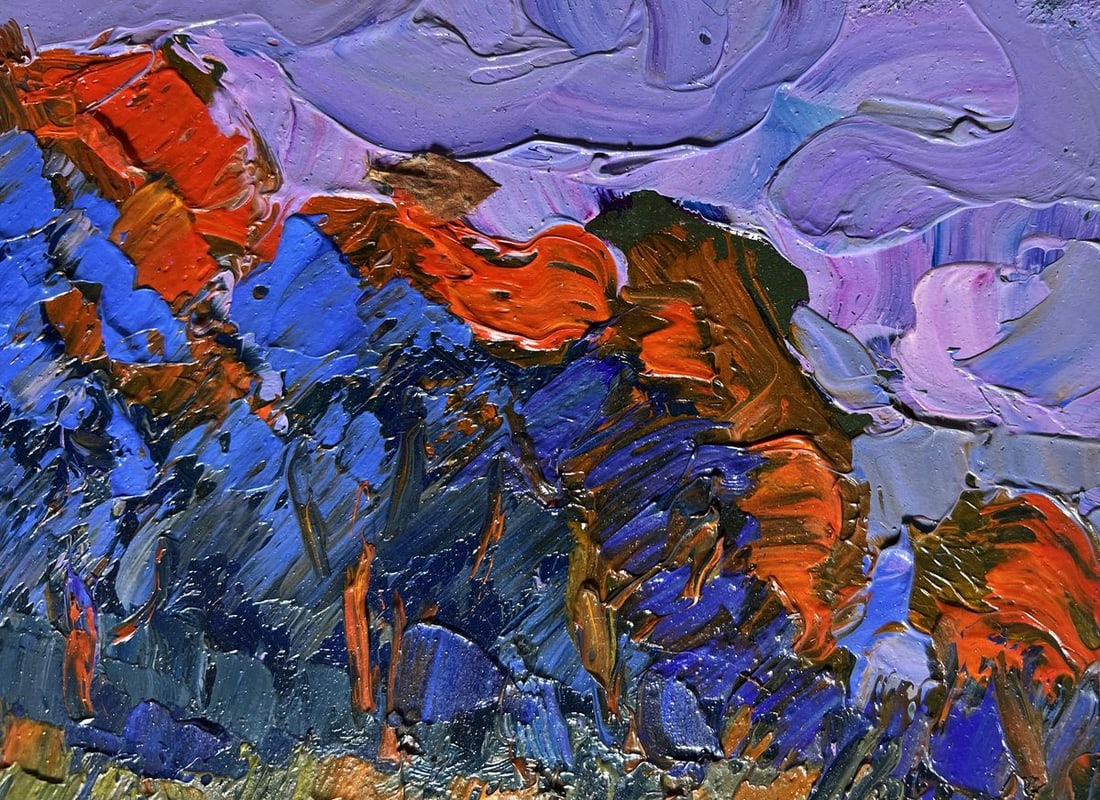 Oil painting It's cool by the river in the evening Oksana Kalenyuk - 4