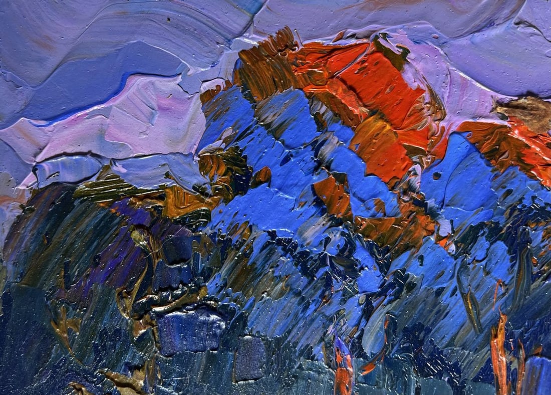 Oil painting It's cool by the river in the evening Oksana Kalenyuk - 5