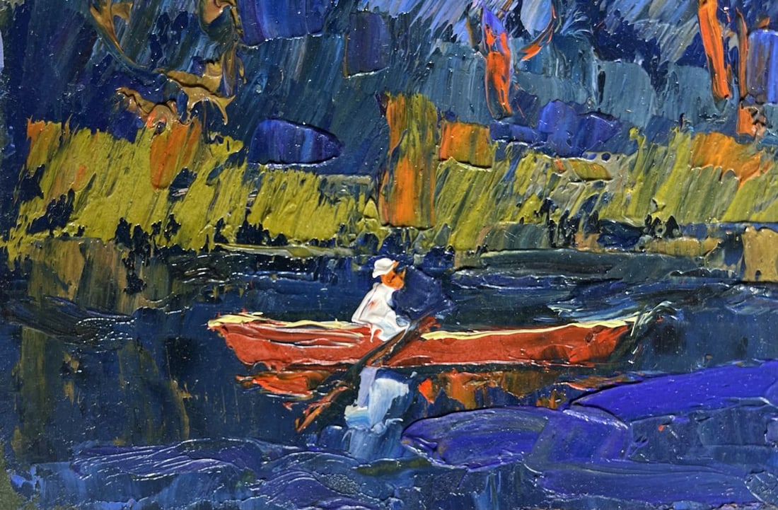 Oil painting It's cool by the river in the evening Oksana Kalenyuk - 6