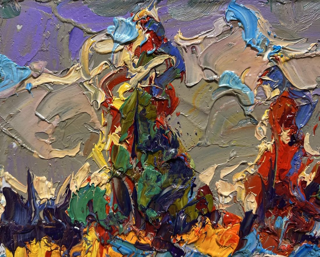 Oil painting The first snow fell Alex Kalenyuk - 4
