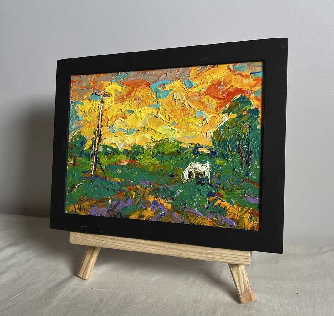 Oil painting Watch the bright sunset Alex Kalenyuk - 2