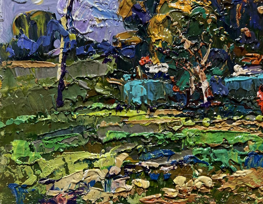 Oil painting Gardening in the village Oksana Kalenyuk - 5