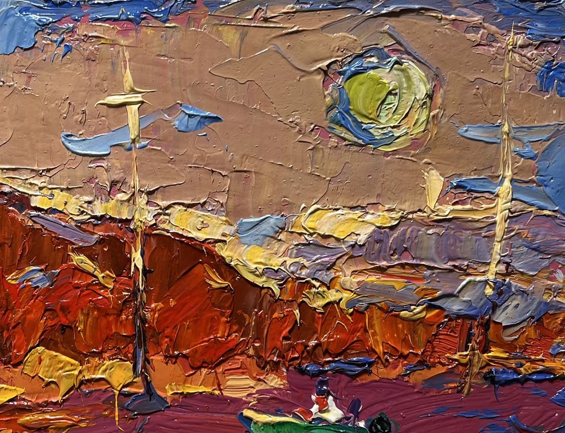 Oil painting Sailing on a boat into the sunset Oksana Kalenyuk - 8