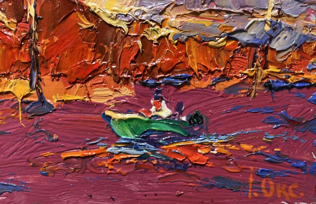 Oil painting Sailing on a boat into the sunset Oksana Kalenyuk - 9