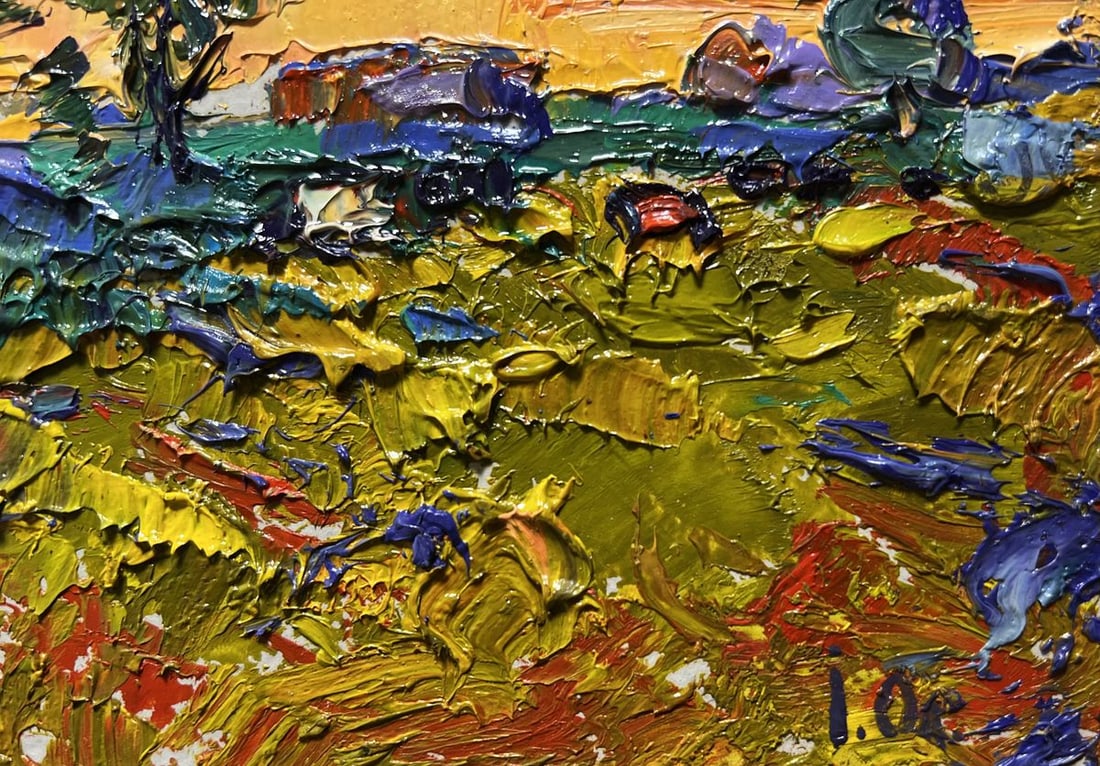 Oil painting The day passes with a yellow sunset Alex Kalenyuk - 9