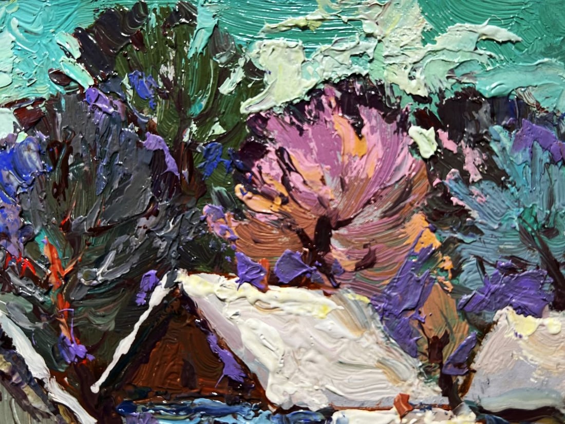 Oil painting The yard is covered in snow Oksana Kalenyuk - 9