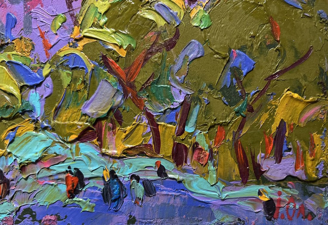 Oil painting Twilight of city life Alex Kalenyuk - 9