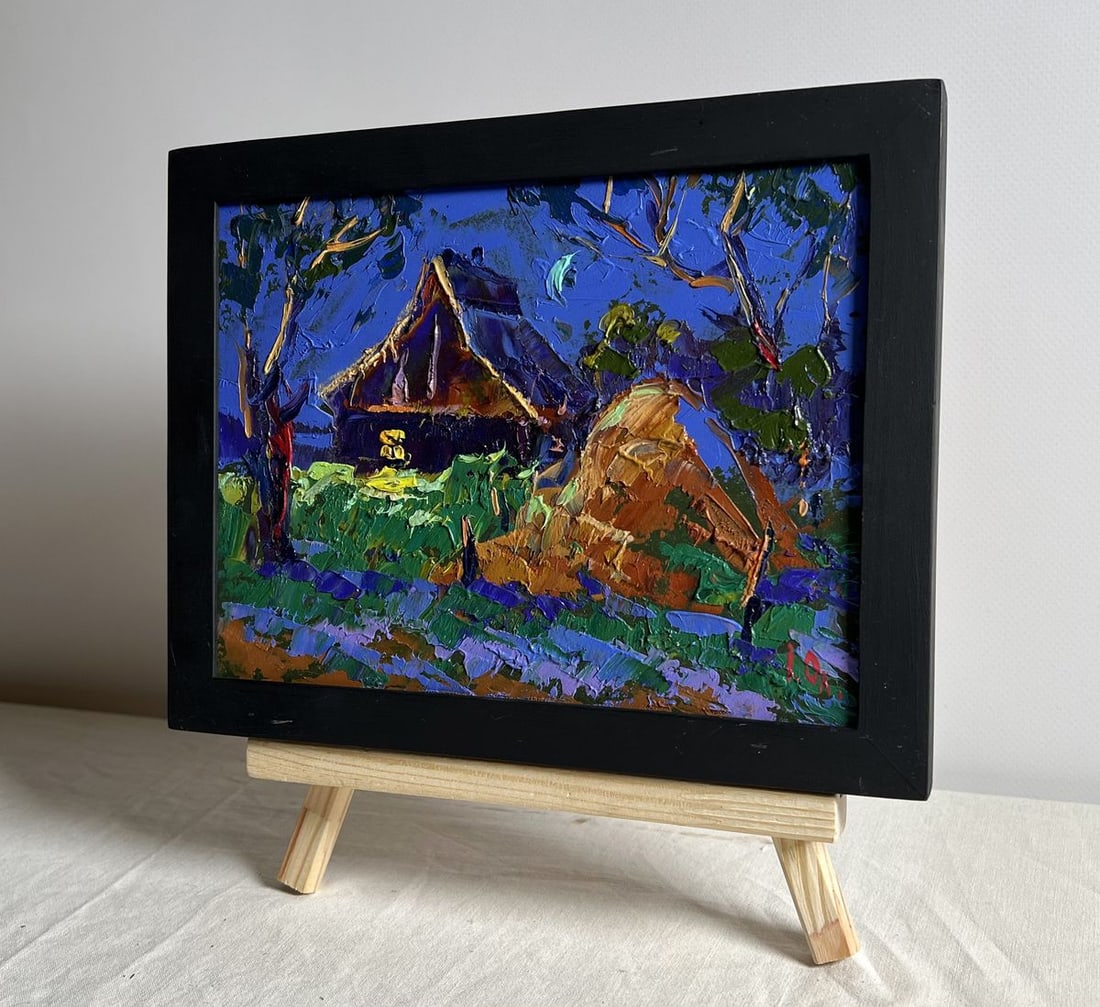 Oil painting Cozy moonlit night Alex Kalenyuk - 2