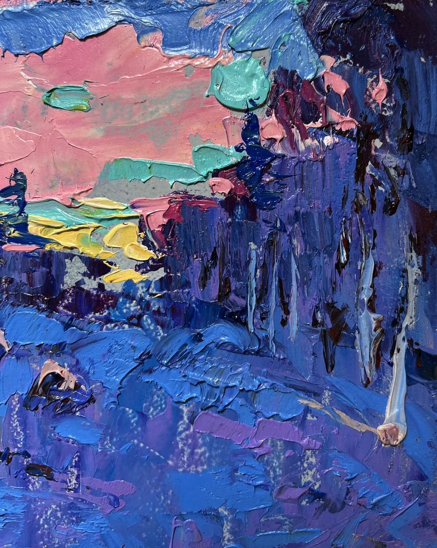 Oil painting Frosty winter evening Alex Kalenyuk - 4