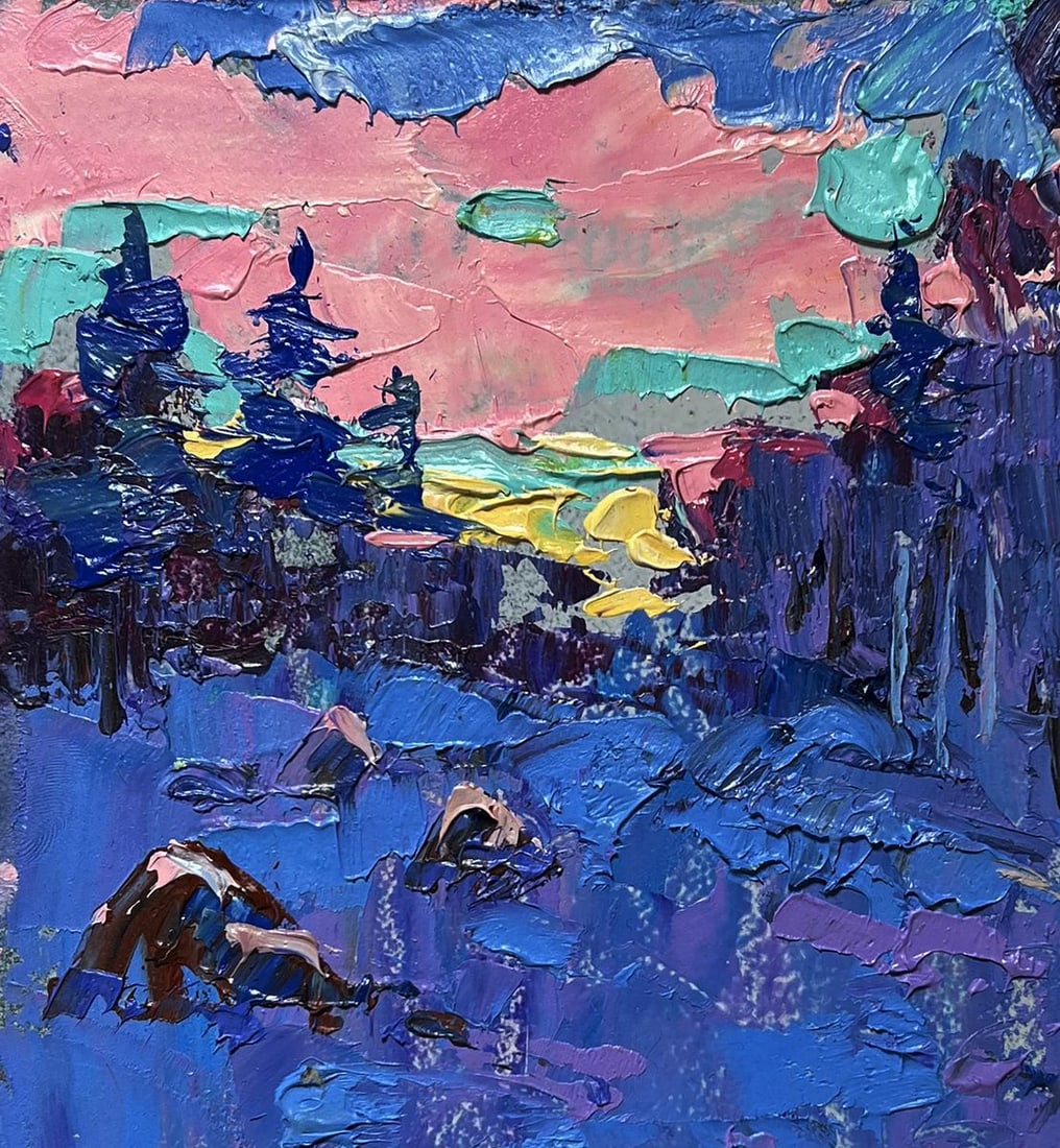 Oil painting Frosty winter evening Alex Kalenyuk - 7
