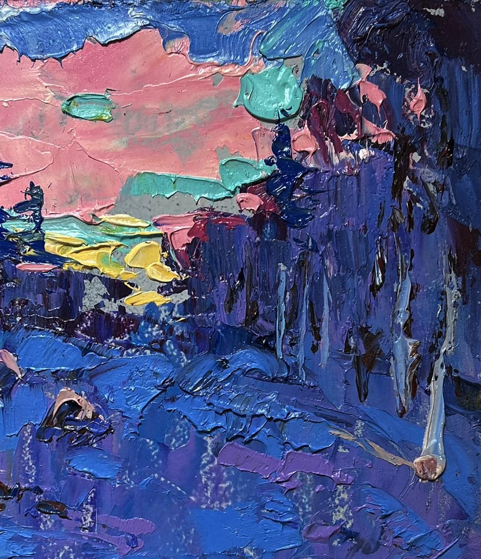 Oil painting Frosty winter evening Alex Kalenyuk - 8
