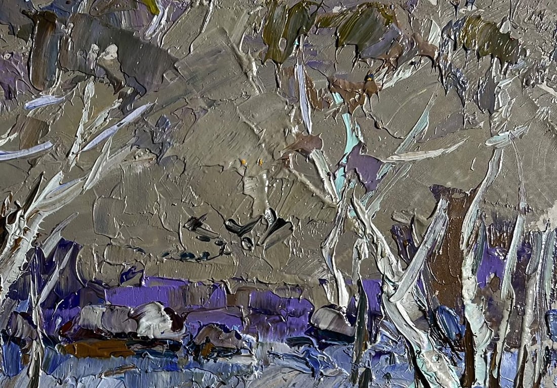 Oil painting Snowy path to the village Alex Kalenyuk - 8
