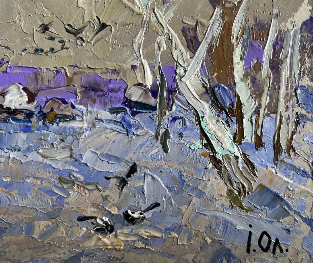 Oil painting Snowy path to the village Alex Kalenyuk - 9