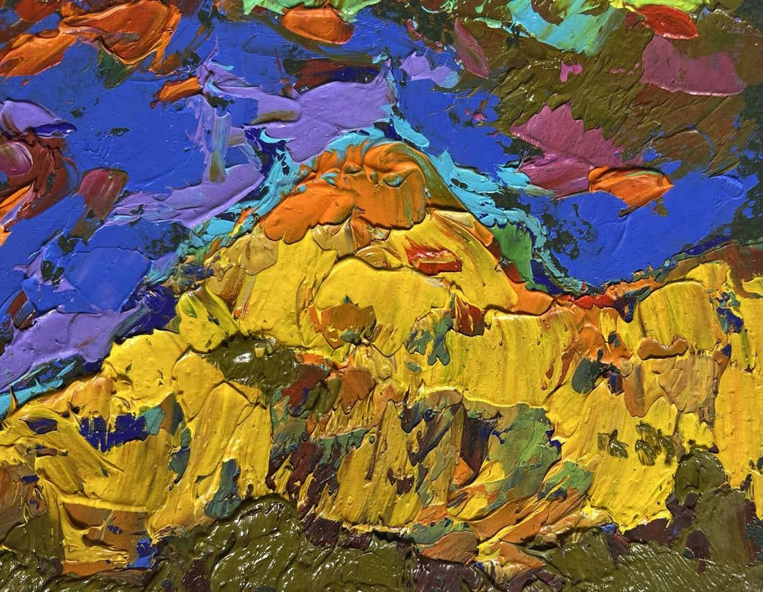 Oil painting Geese on the Hill Alex Kalenyuk - 4