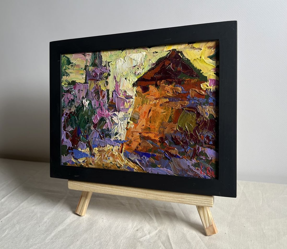 Oil painting Round tower of the old fortress Alex Kalenyuk - 2