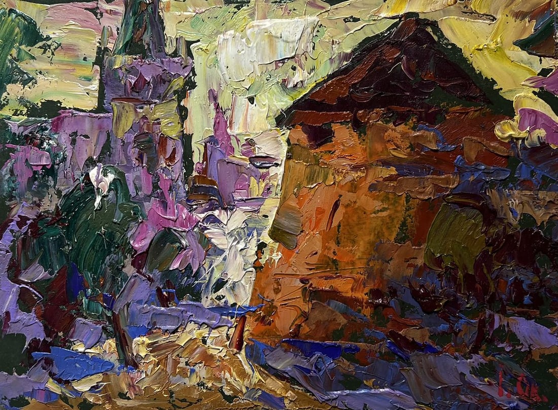 Oil painting Round tower of the old fortress Alex Kalenyuk - 3