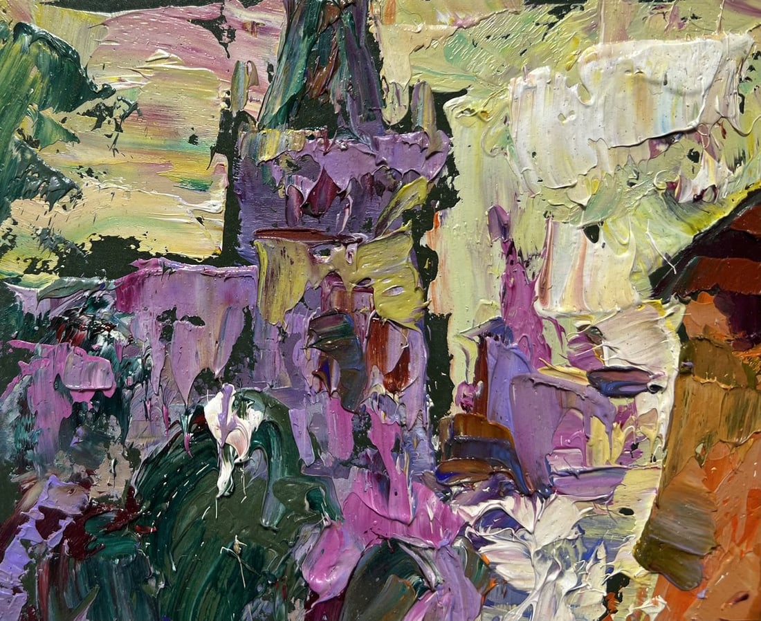 Oil painting Round tower of the old fortress Alex Kalenyuk - 4
