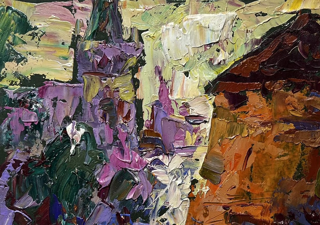 Oil painting Round tower of the old fortress Alex Kalenyuk - 7
