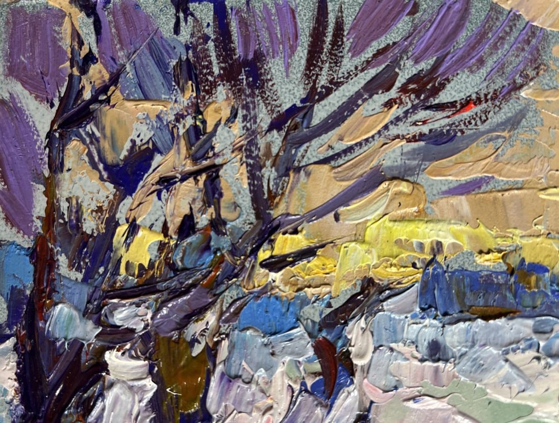 Oil painting I return home in the evening in winter Alex Kalenyuk - 5