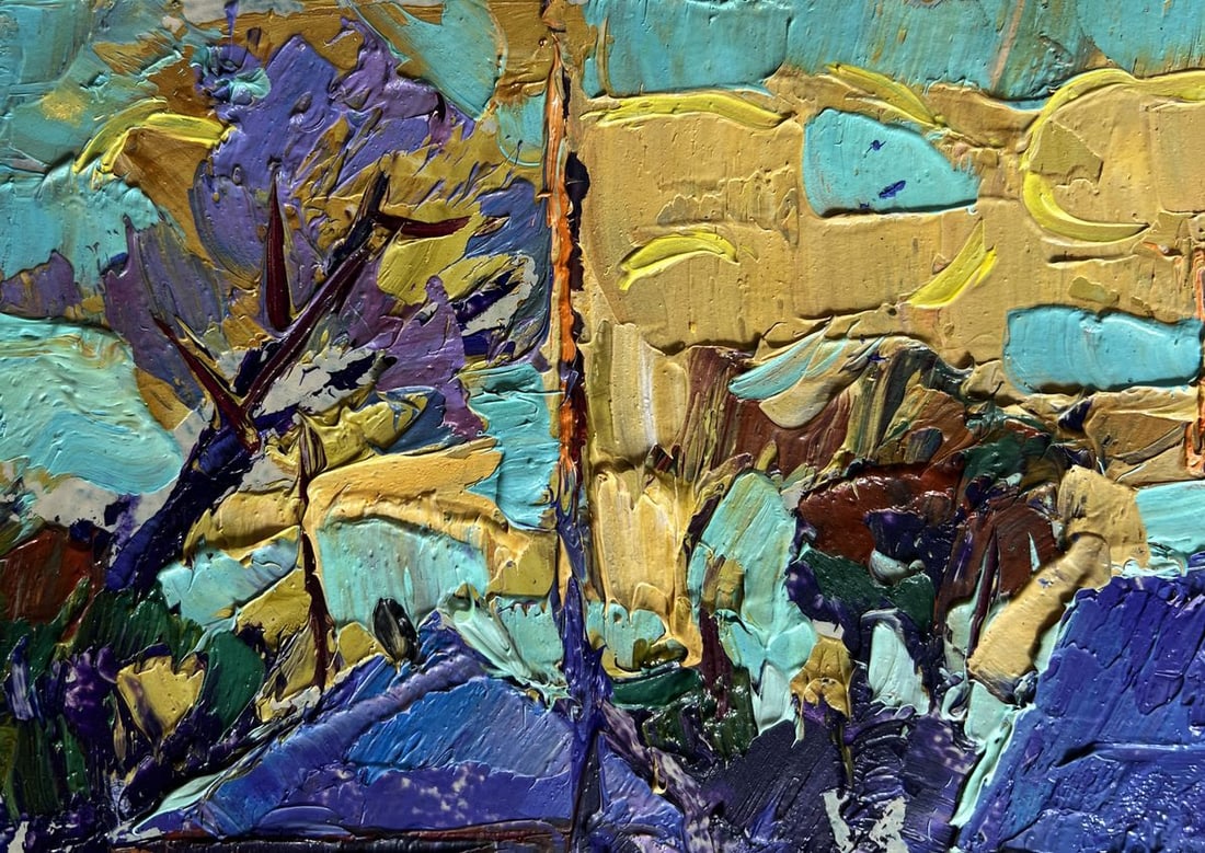 Oil painting Cold evening in the village Alex Kalenyuk - 5