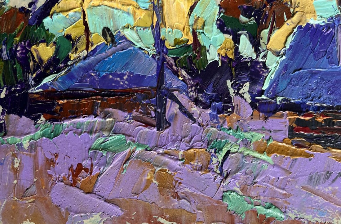 Oil painting Cold evening in the village Alex Kalenyuk - 6