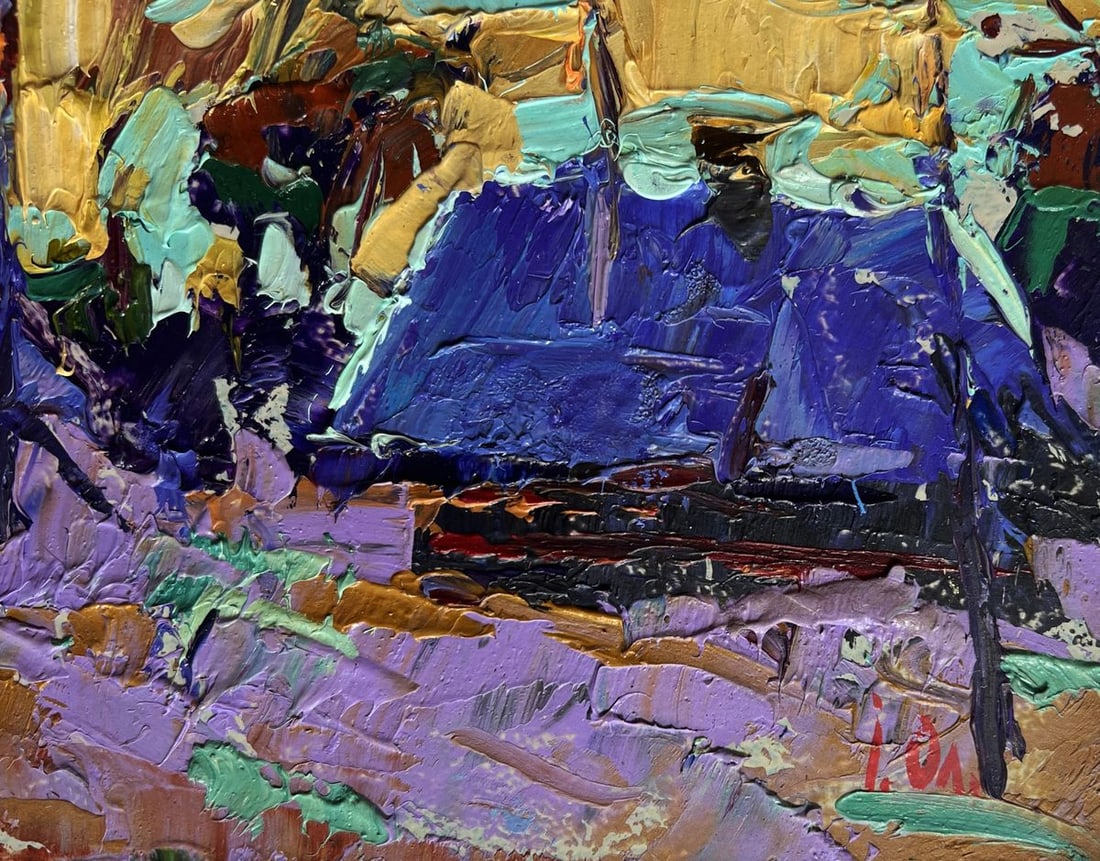 Oil painting Cold evening in the village Alex Kalenyuk - 9