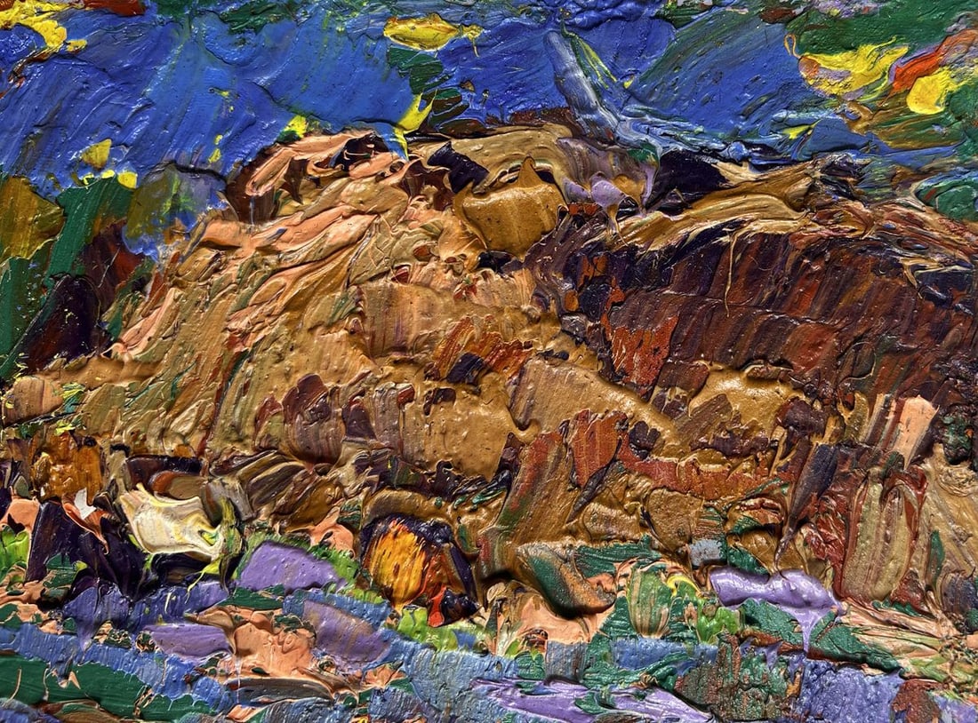 Oil painting Near the old haystack Alex Kalenyuk - 4