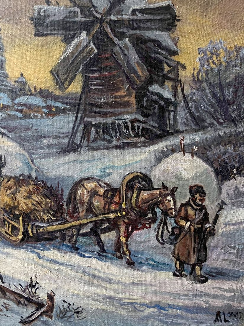 Oil painting Winter landscape Alexander Arkadievich Litvinov - 2