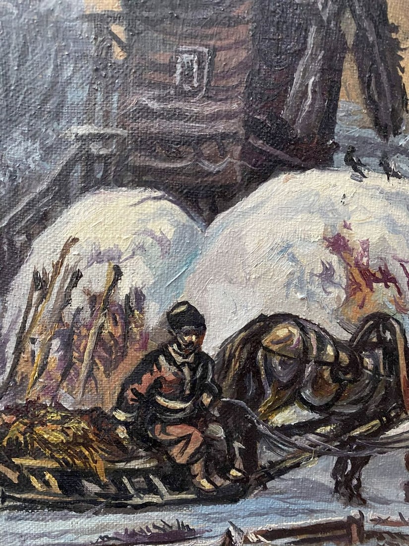 Oil painting Winter landscape Alexander Arkadievich Litvinov - 3