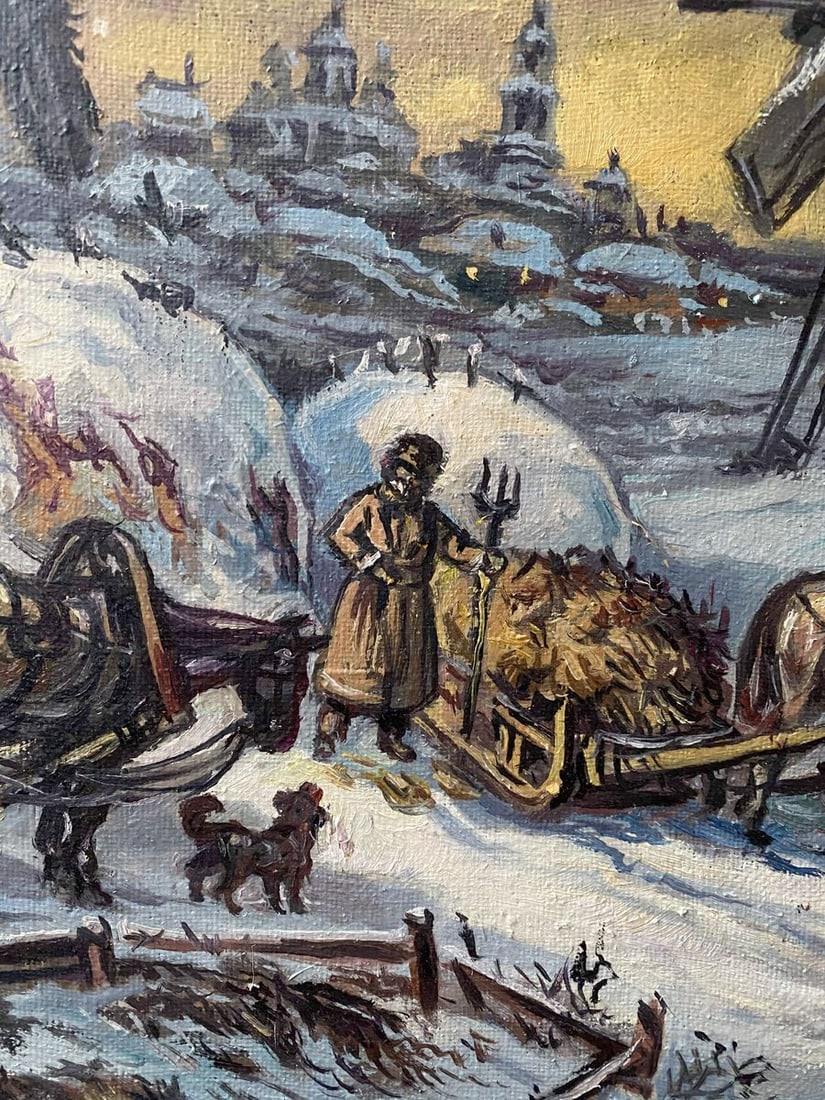 Oil painting Winter landscape Alexander Arkadievich Litvinov - 4