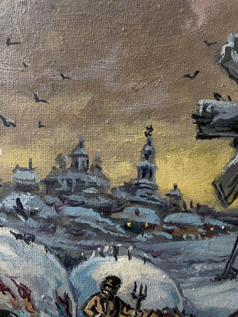 Oil painting Winter landscape Alexander Arkadievich Litvinov - 7