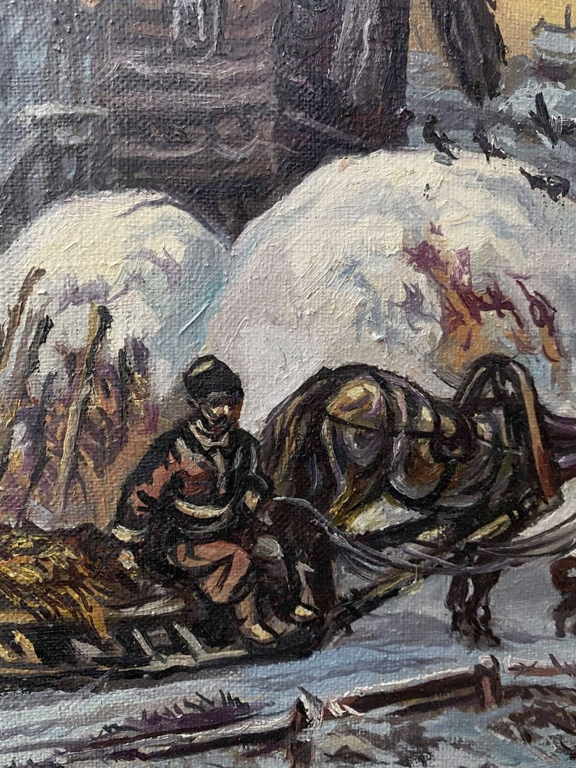 Oil painting Winter landscape Alexander Arkadievich Litvinov - 9