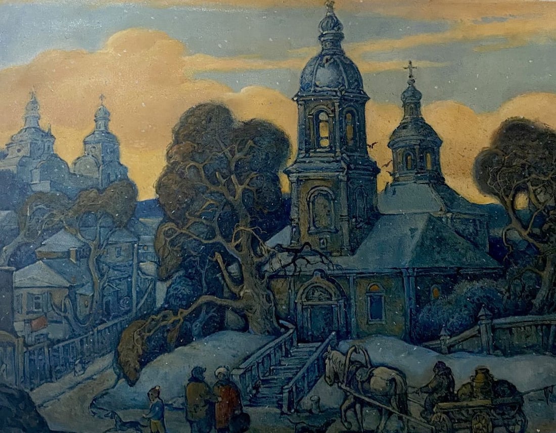 Oil painting February Litvinov Oleg Arkad'yevich: Title: Oil painting February Litvinov Oleg Arkad'yevich Description: No.Litv 496 *** ABOUT THIS PAINTING *** * TITLE: "February" * ARTISTS: Litvinov Oleg Arkad'yevich * SIZE: 40x50 cm/'15.74x19.68 inc