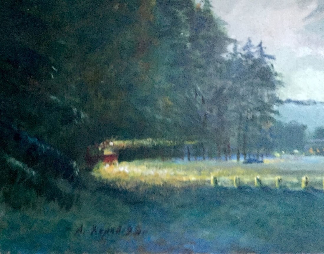 Oil painting Winter road in the pine Alexander Khorov - 4