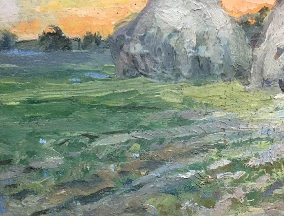 Oil painting Evening in the meadow Alexander Georgievich Cherkass - 3