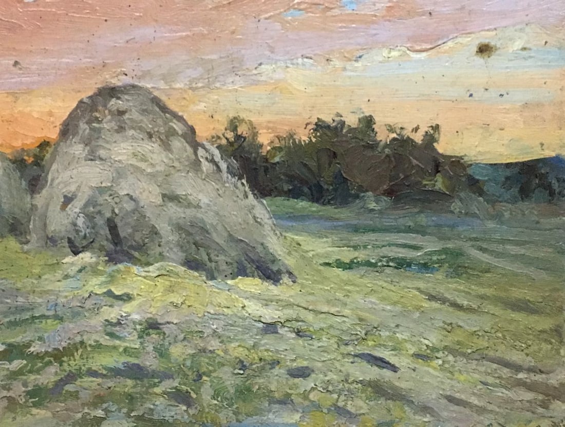 Oil painting Evening in the meadow Alexander Georgievich Cherkass - 6