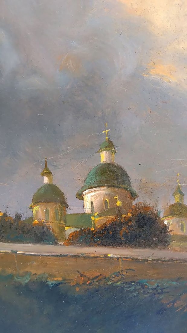 Oil painting Evening landscape Unknown author - 6