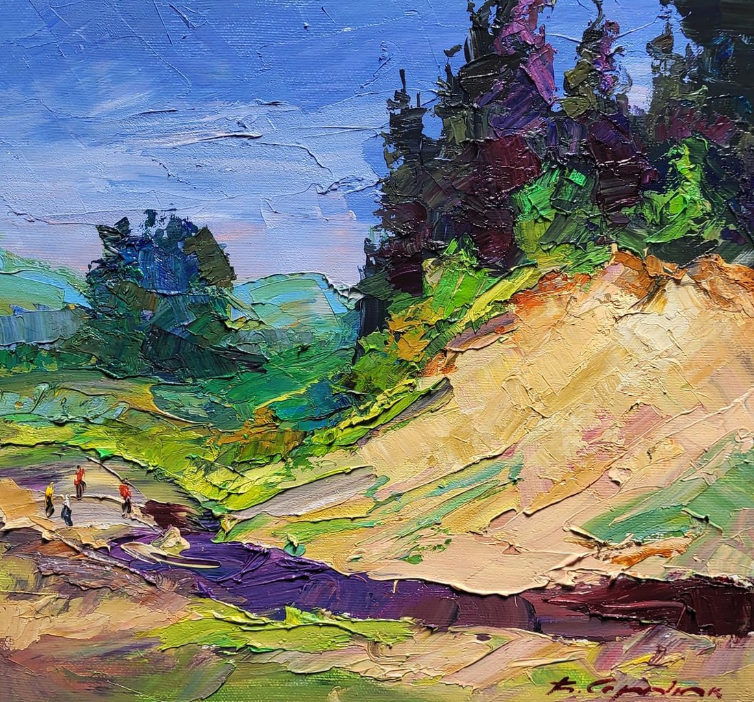 Oil painting Near a mountain stream Boris Serdyuk: Title: Oil painting Near a mountain stream Boris Serdyuk Description: No.SERB 1268 Oil painting Near a mountain stream Boris Serdyuk is a striking example of the artist’s mastery, where the dynamic 