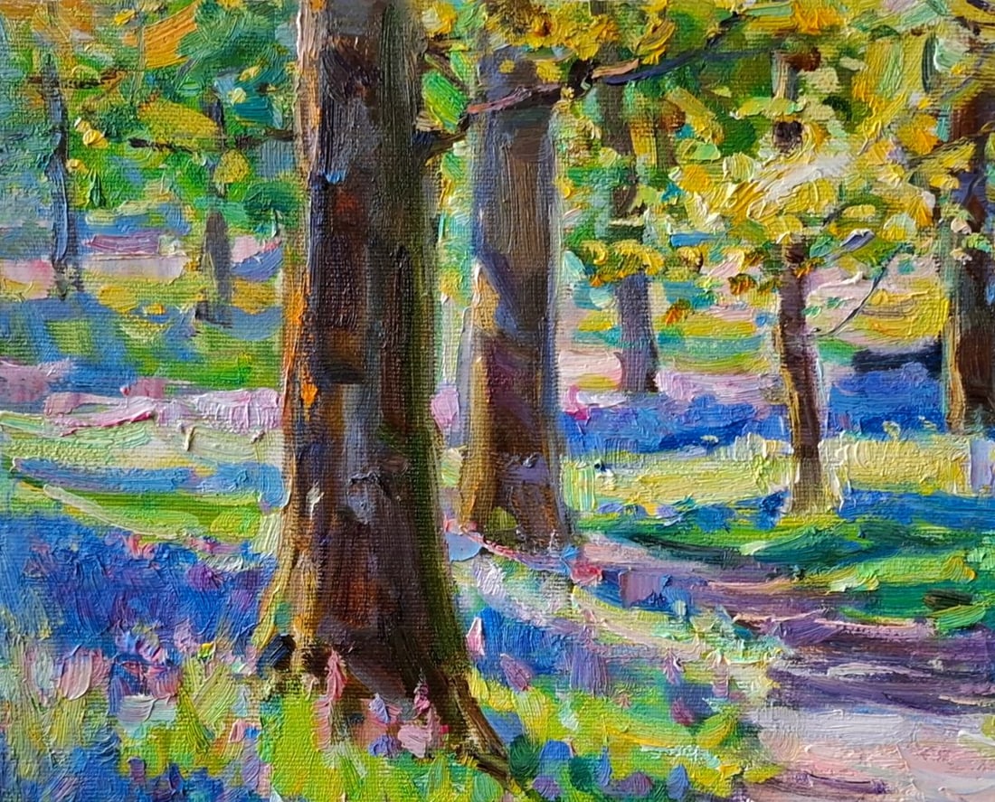 Oil painting Spring Forest in the Morning Vyacheslav Pereta - 2