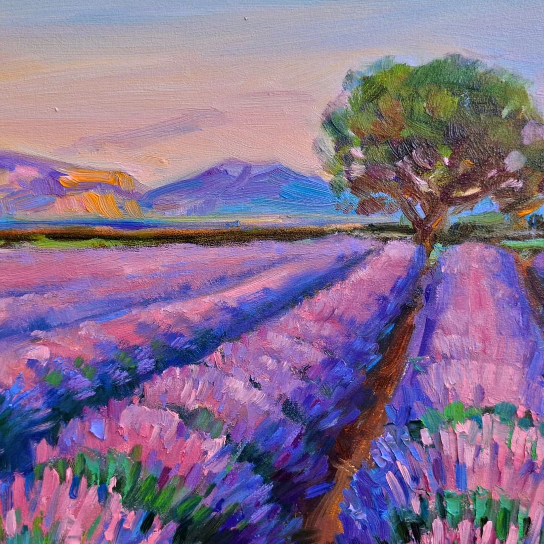 Oil painting Evening in the Lavender Field Vyacheslav Pereta - 6